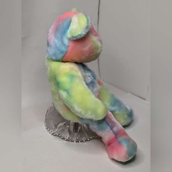 Ty Incorporated Bear Happy Birthday Plush Stuffed Toy 2000 Tie Dye M-2 - Picture 3 of 9
